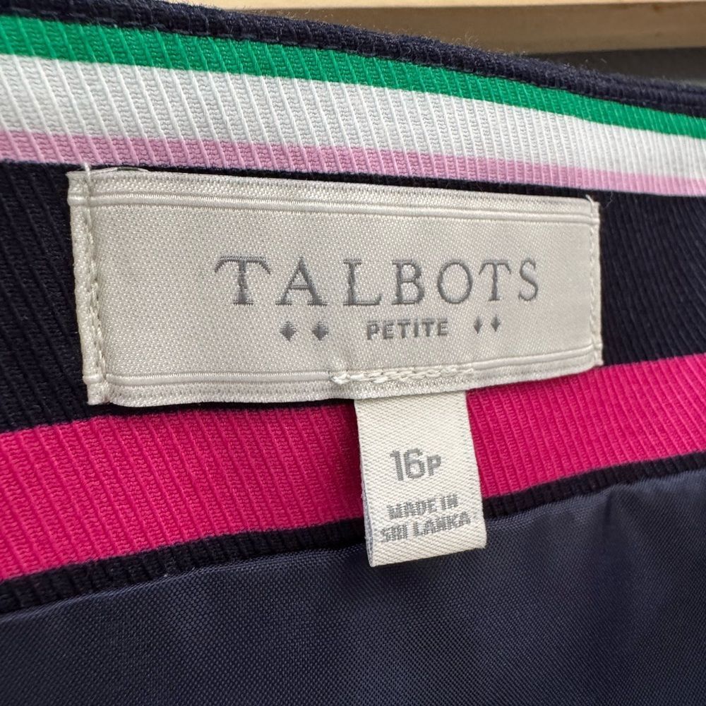Navy Talbots Outlet Striped Skirt Size 16P NWT - Picture 5 of 5